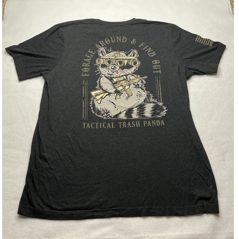Nine Line Apparel Tactical Trash Panda Graphic T-Shirt Mens Large Gray Forage